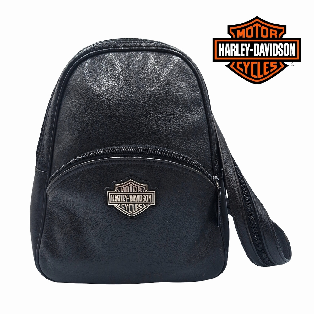 Vintage Harley Davidson Convertible Mini Leather Backpack Bag